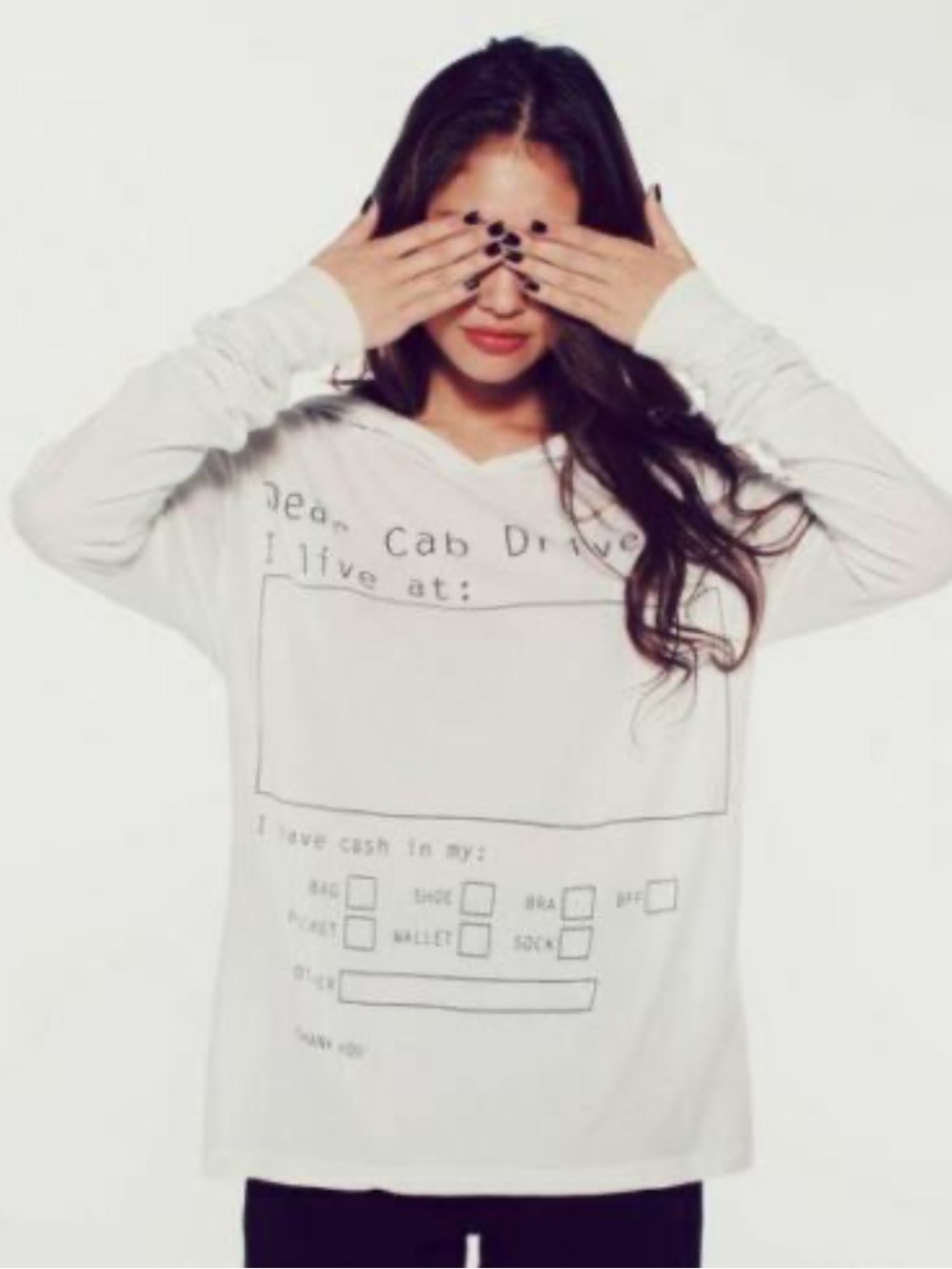 Wildfox Light Blue V-Neck Pullover Top Dear Cab Driver